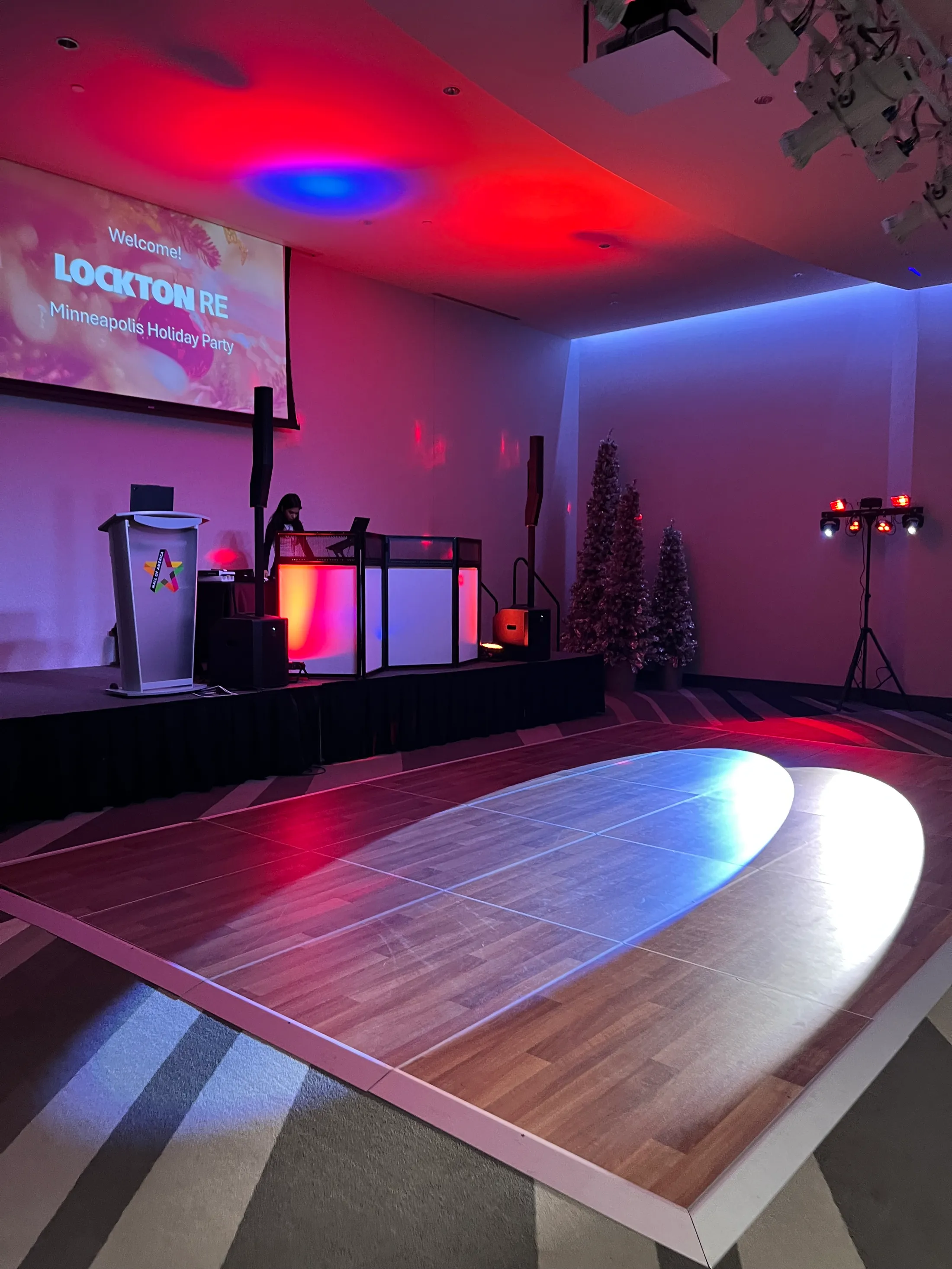 Transforming corporate spaces into dance floors. Modern lighting, high-end sound, and a clean aesthetic to match the brand.